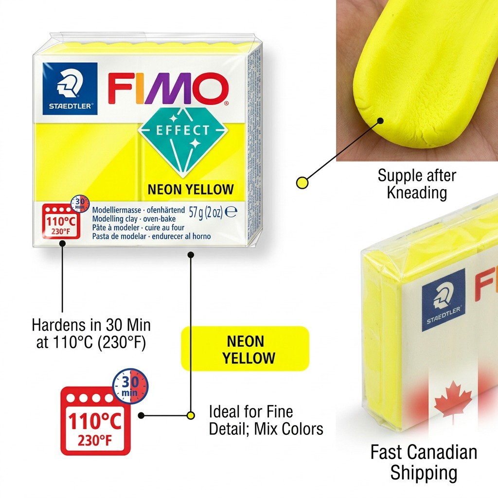 FIMO Effect Neon – Pâte jaune néon 57 g, réf. 8010-101 — vue 6