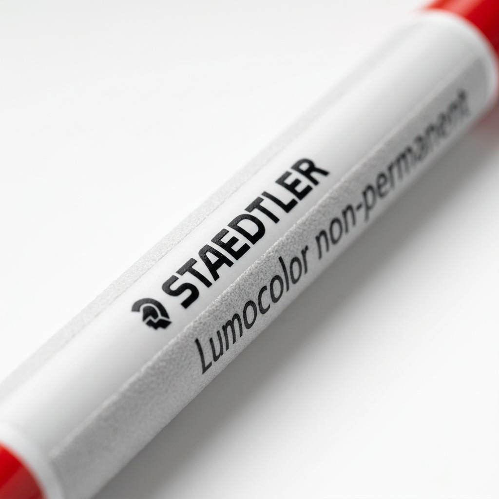 STAEDTLER Omnichrom – Crayon rouge, réf. 108-2-10 — gros plan des détails