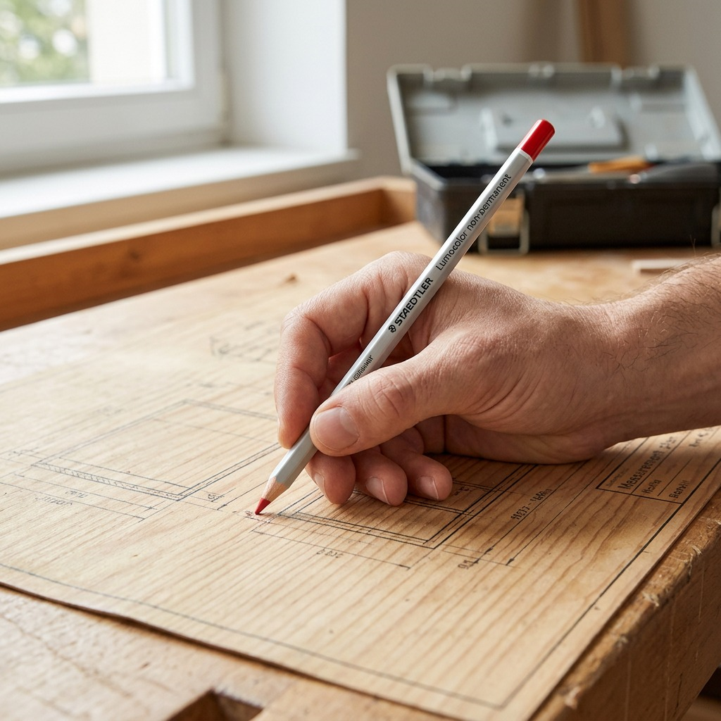 STAEDTLER Omnichrom – Crayon rouge, réf. 108-2-10 — présentation du produit en utilisation