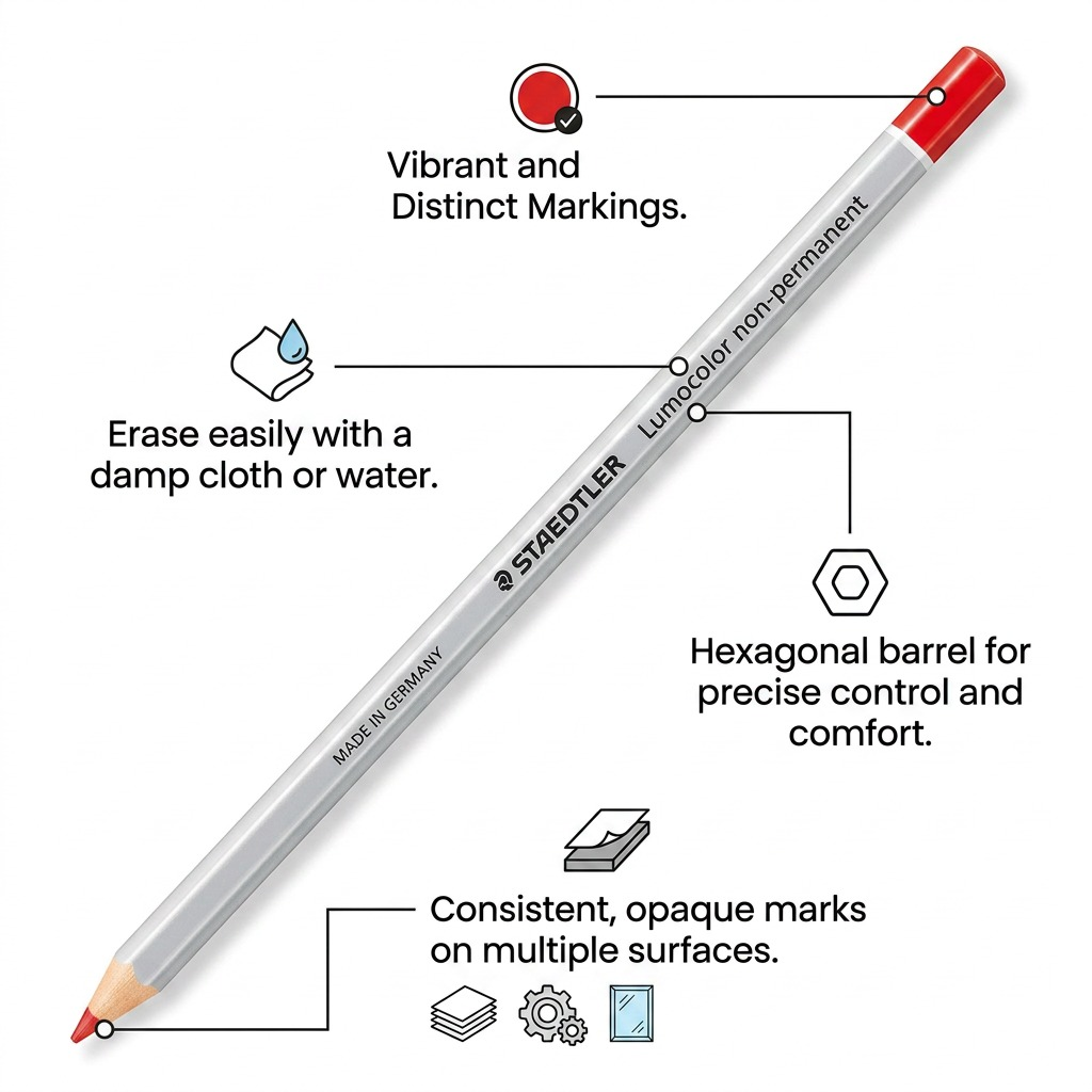 STAEDTLER Omnichrom – Crayon rouge, réf. 108-2-10 — vue du produit 6