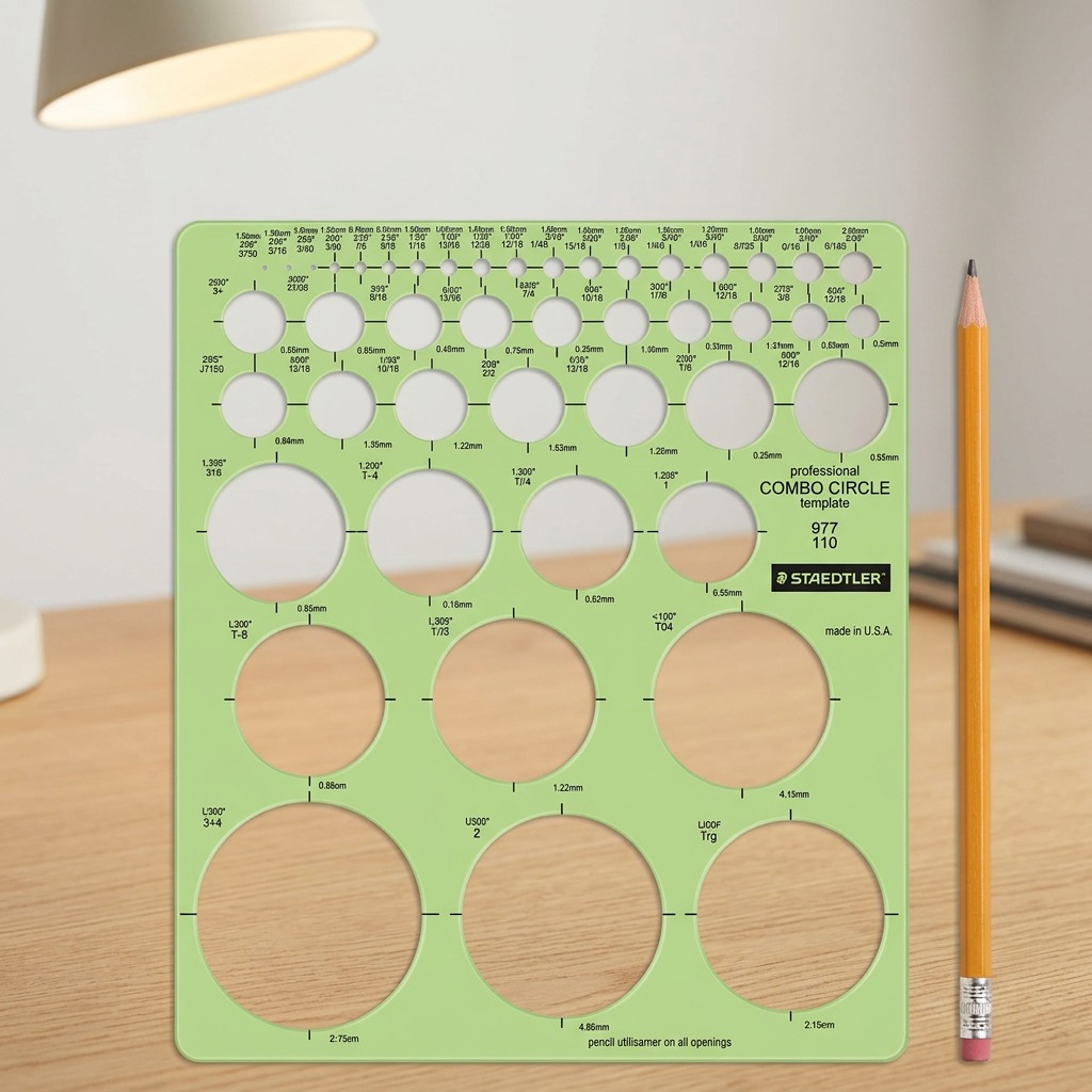 High-resolution, centered hero shot of the STAEDTLER Mars 977 110-02 circle template.