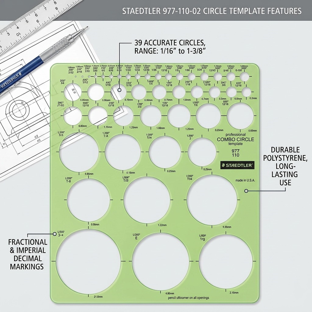 STAEDTLER – Gabarit combiné pour cercles, réf. 977-110-02 — vue 6