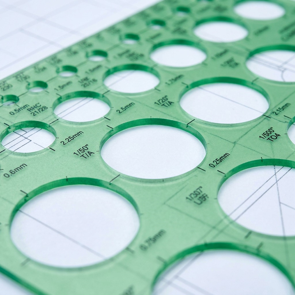 STAEDTLER – Gabarit combiné pour cercles, réf. 977-110-02 — gros plan