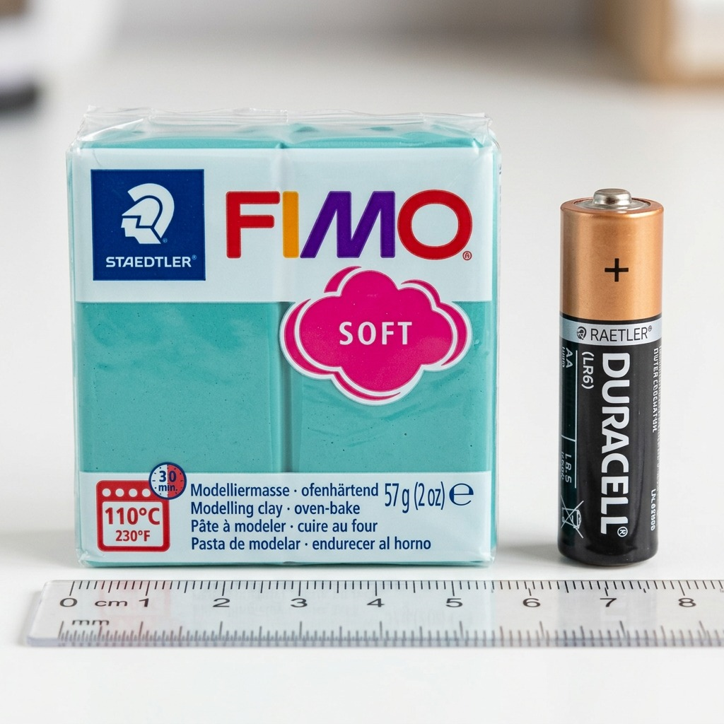 Pure high-resolution hero shot of STAEDTLER Fimo Soft Ocean Wave 57g modelling clay in its exact packaging on a pure white background, showcasing all canonical manufacturer details.