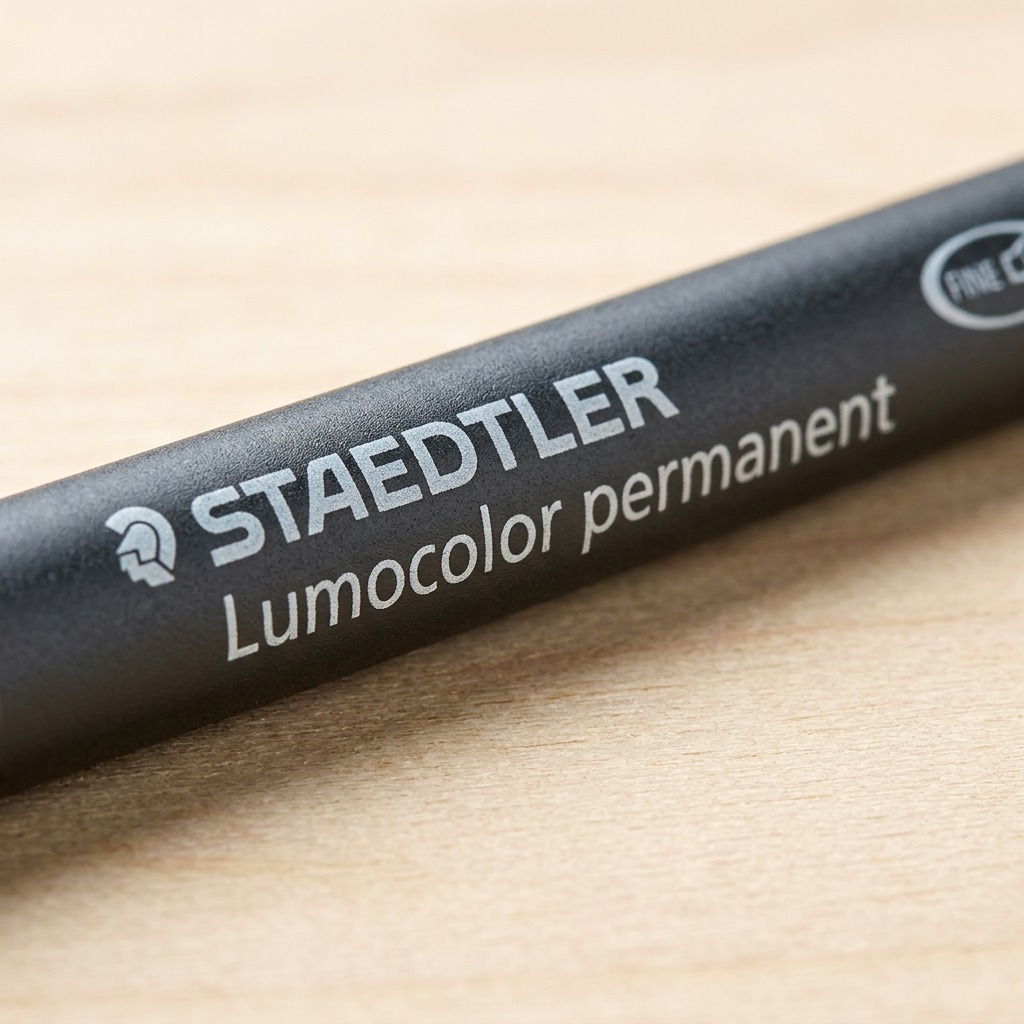 STAEDTLER Lumocolor – Marqueur permanent superfin noir, réf. 313-9-10 — gros plan des détails