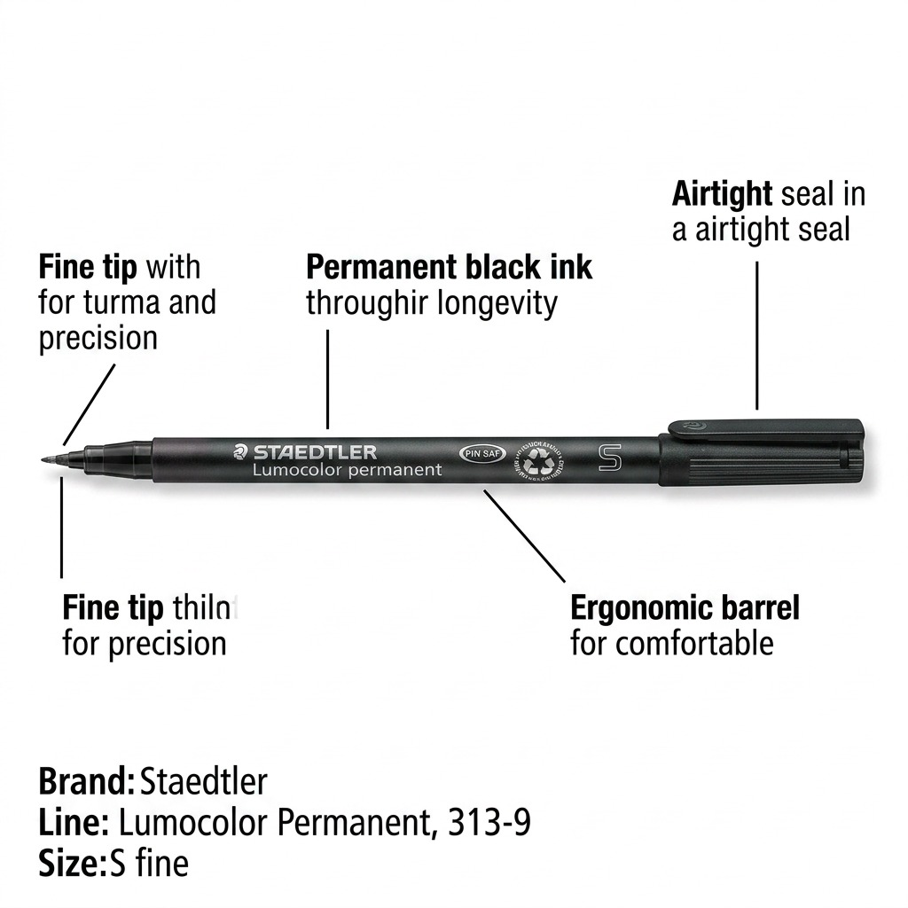 STAEDTLER Lumocolor – Marqueur permanent superfin noir, réf. 313-9-10 — vue du produit 6
