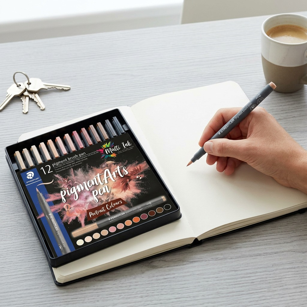 STAEDTLER Pigment Arts Brush – Lot de 12 couleurs portrait, réf. 371-C12-4-10-35 — vue 2