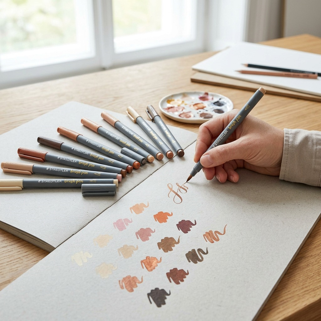 STAEDTLER Pigment Arts Brush – Lot de 12 couleurs portrait, réf. 371-C12-4-10-35 — vue 4