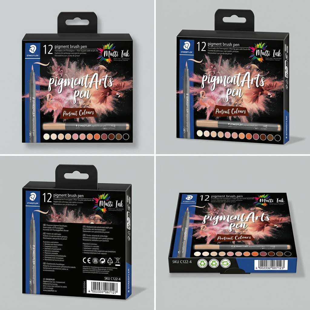 STAEDTLER Pigment Arts Brush – Lot de 12 couleurs portrait, réf. 371-C12-4-10-35 — vue 5
