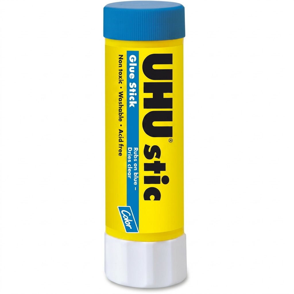 UHU – Bâton de colle bleue 40 g, réf. 9U-99653-02 — vue sur fond clair