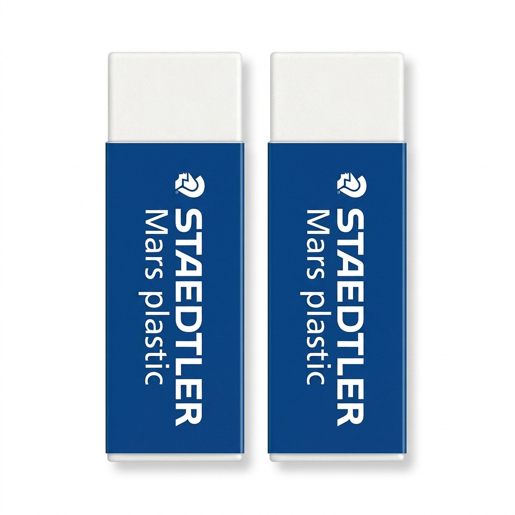 STAEDTLER Mars N80 – Lot de 2 gommes à base végétale, réf. 52680BK2A602 — vue sur fond clair