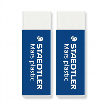 STAEDTLER Mars N80 – Lot de 2 gommes à base végétale, réf. 52680BK2A602 — vue sur fond clair