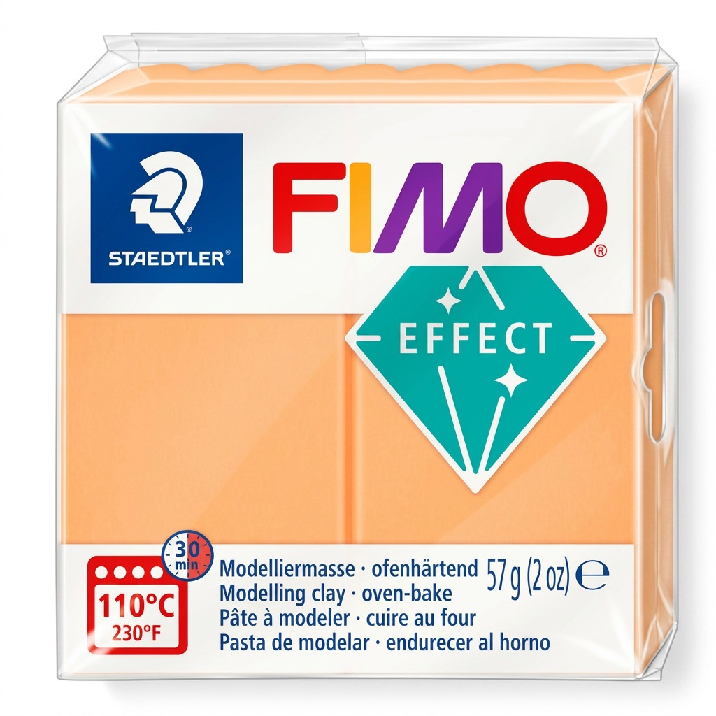 FIMO Effect Neon – Pâte orange néon 57 g, réf. 8010-401 — vue du produit sur fond clair