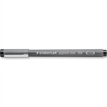 STAEDTLER Pigment Liner – Fineliner noir 2,0 mm, réf. 308-C2-9M — vue du produit sur fond clair