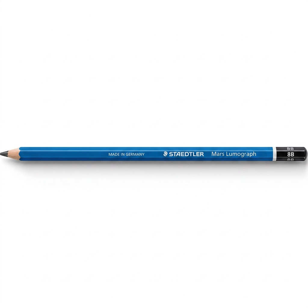 STAEDTLER Mars Lumograph – Crayon graphite 8B, réf. 100-8B-M — gros plan des détails