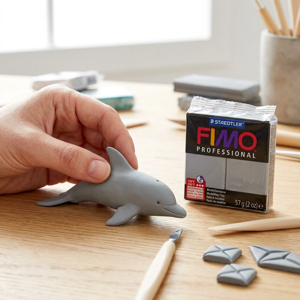 FIMO Professional – Pâte gris dauphin 57 g, réf. 8005-80 — vue rapprochée