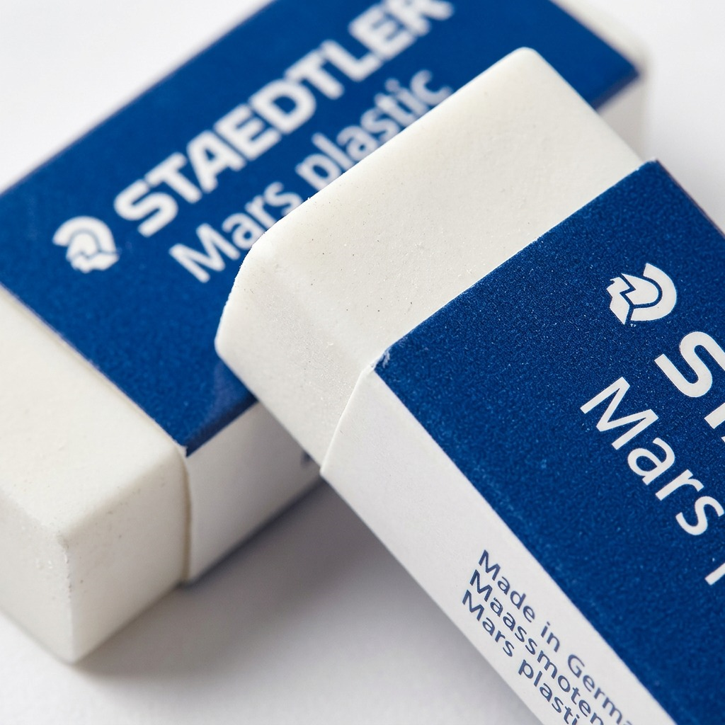 STAEDTLER Mars N80 – Lot de 2 gommes à base végétale, réf. 52680BK2A602 — vue rapprochée des détails