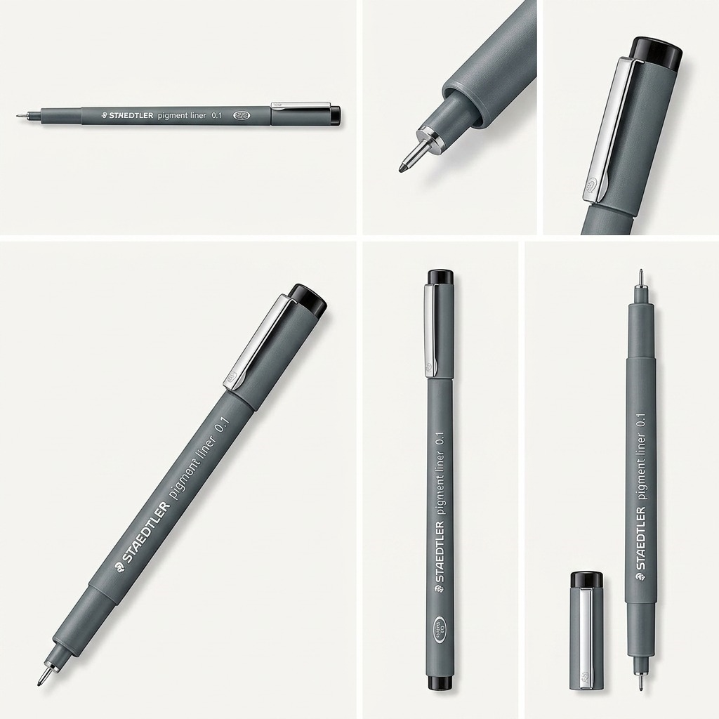 STAEDTLER Pigment Liner – Fineliner noir 0,1 mm, réf. 308-01-9M — vue du produit 5