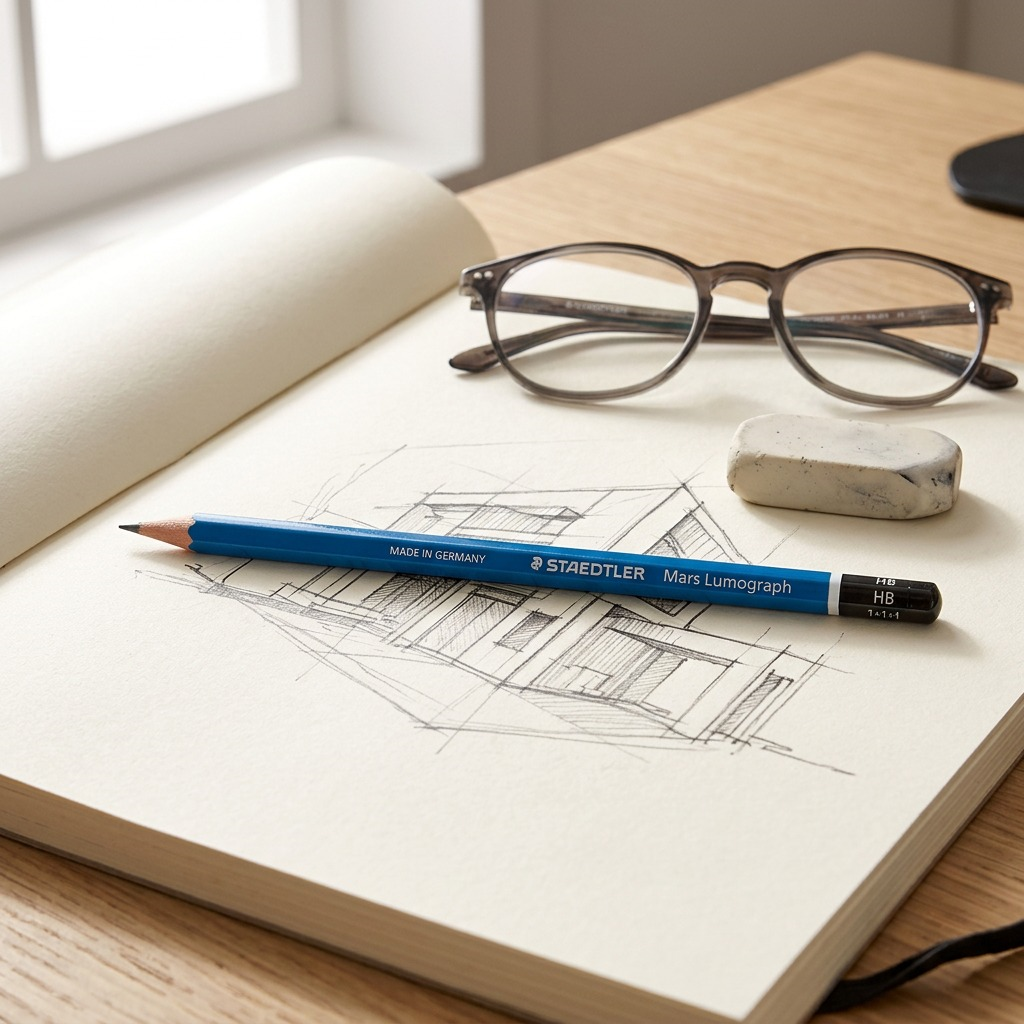 STAEDTLER Mars Lumograph – Crayon graphite HB, réf. 100-HB-M — gros plan des détails