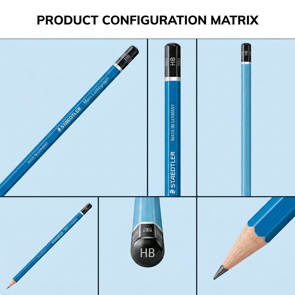 STAEDTLER Mars Lumograph – Crayon graphite HB, réf. 100-HB-M — vue du produit sur fond clair
