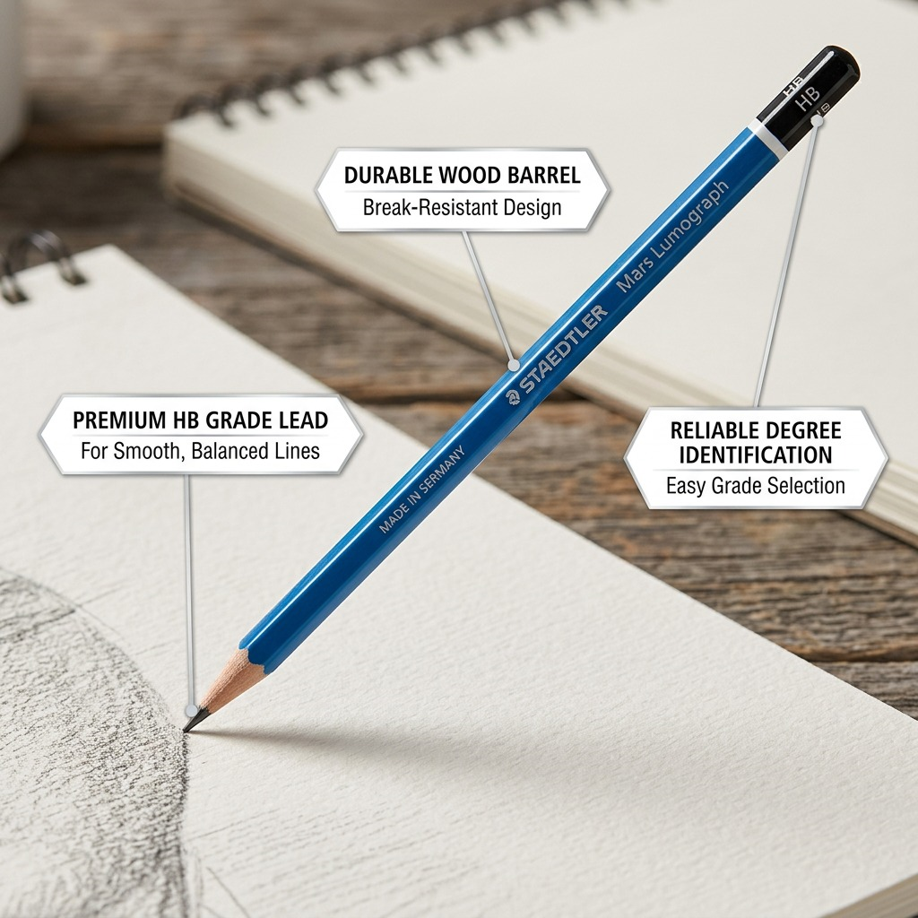 STAEDTLER Mars Lumograph – Crayon graphite HB, réf. 100-HB-M — vue du produit 6