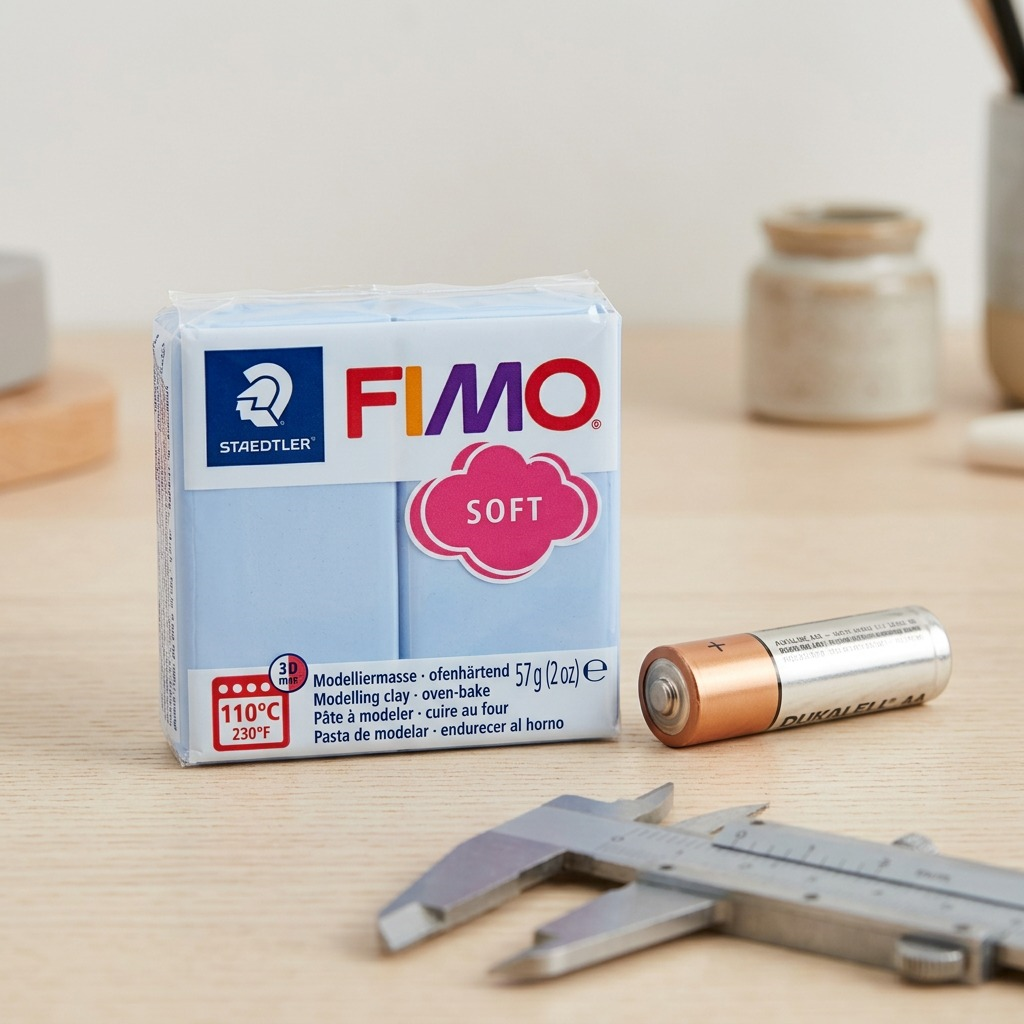 STAEDTLER Fimo Soft Morning Breeze modeling clay (57g block) in clear packaging with red Fimo logo on a clean white background.