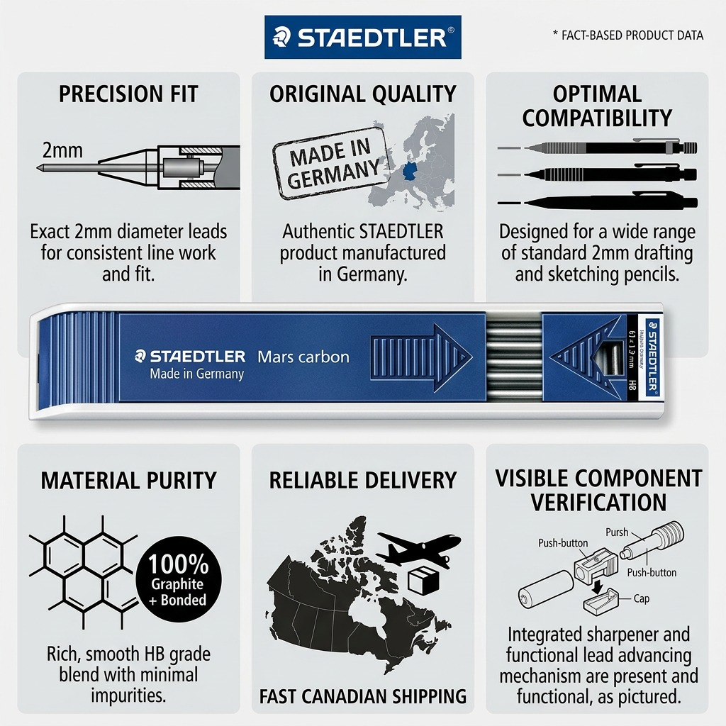 STAEDTLER Mars Lumograph – Mines 2 mm HB, réf. 200-HB-03 — vue du produit 8