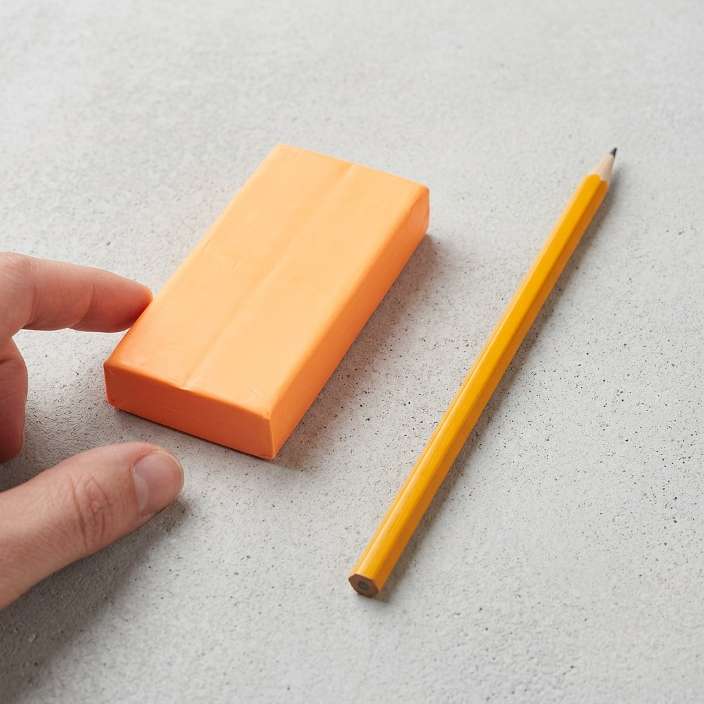 High-resolution hero shot of STAEDTLER FIMO Effect Neon Orange (57g) modelling clay on white.