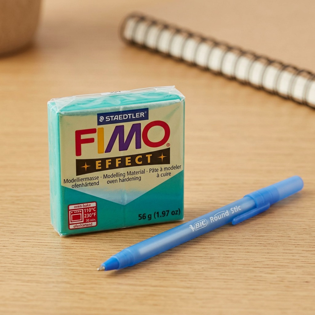 STAEDTLER FIMO Effect Jade Green 56g polymer clay block for baking, showing all packaging text and weight (56g).