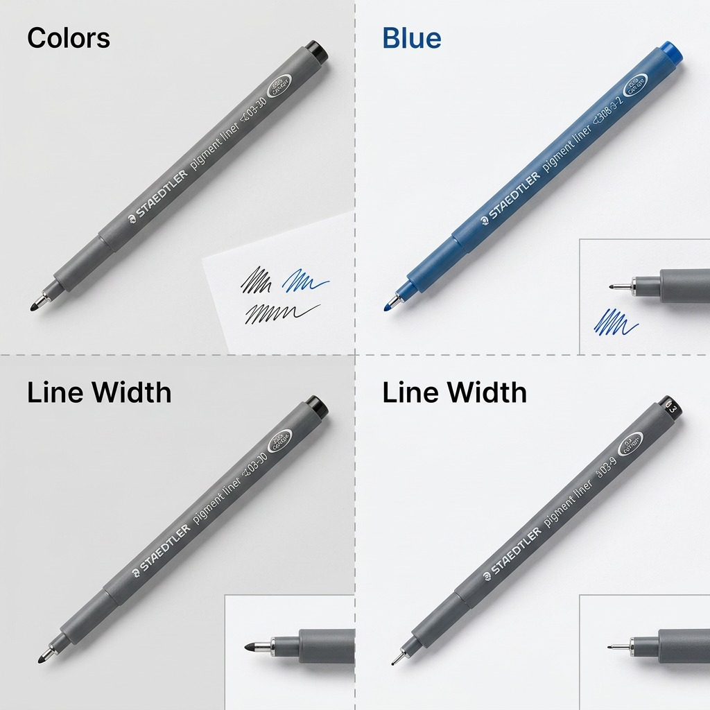 STAEDTLER Pigment Liner – Fineliner noir 2,0 mm, réf. 308-C2-9M — vue du produit 5