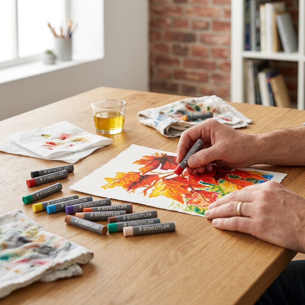 STAEDTLER 12 pastels à l’huile assortis, réf. 2420-C12-08 — gros plan des détails