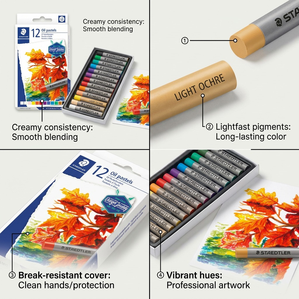 STAEDTLER 12 pastels à l’huile assortis, réf. 2420-C12-08 — vue du produit 6