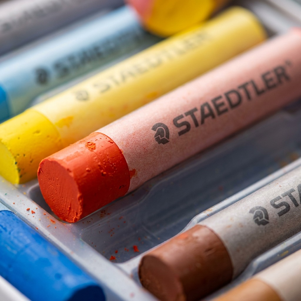 STAEDTLER 12 pastels à l’huile assortis, réf. 2420-C12-08 — gros plan des détails