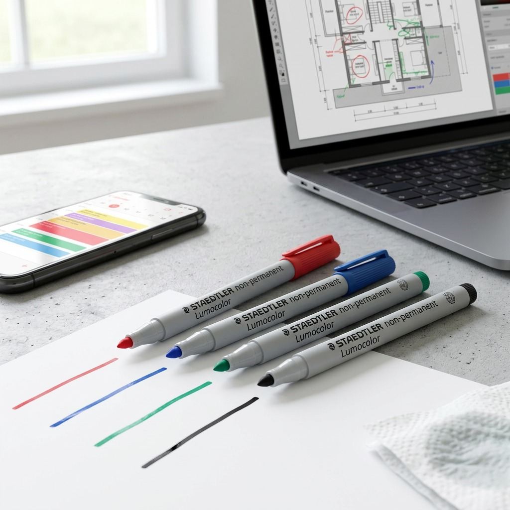 STAEDTLER Lumocolor – 4 marqueurs effaçables moyen, réf. 315-WP4-10 — vue du produit 4