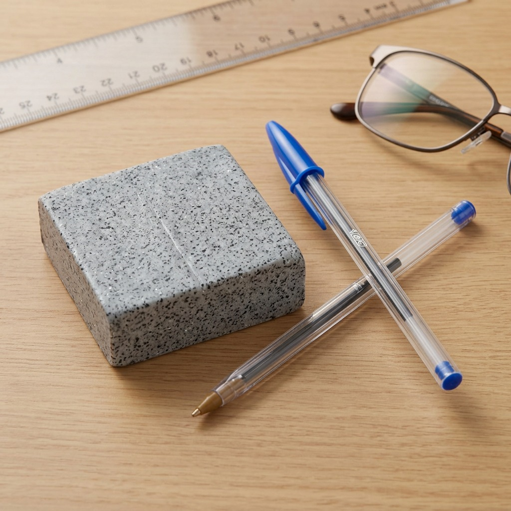 A clean, centered hero shot of a block of STAEDTLER Fimo Effect Stone Granite 57g (2 oz), precisely replicating the image, text, and packaging from image_0.png.