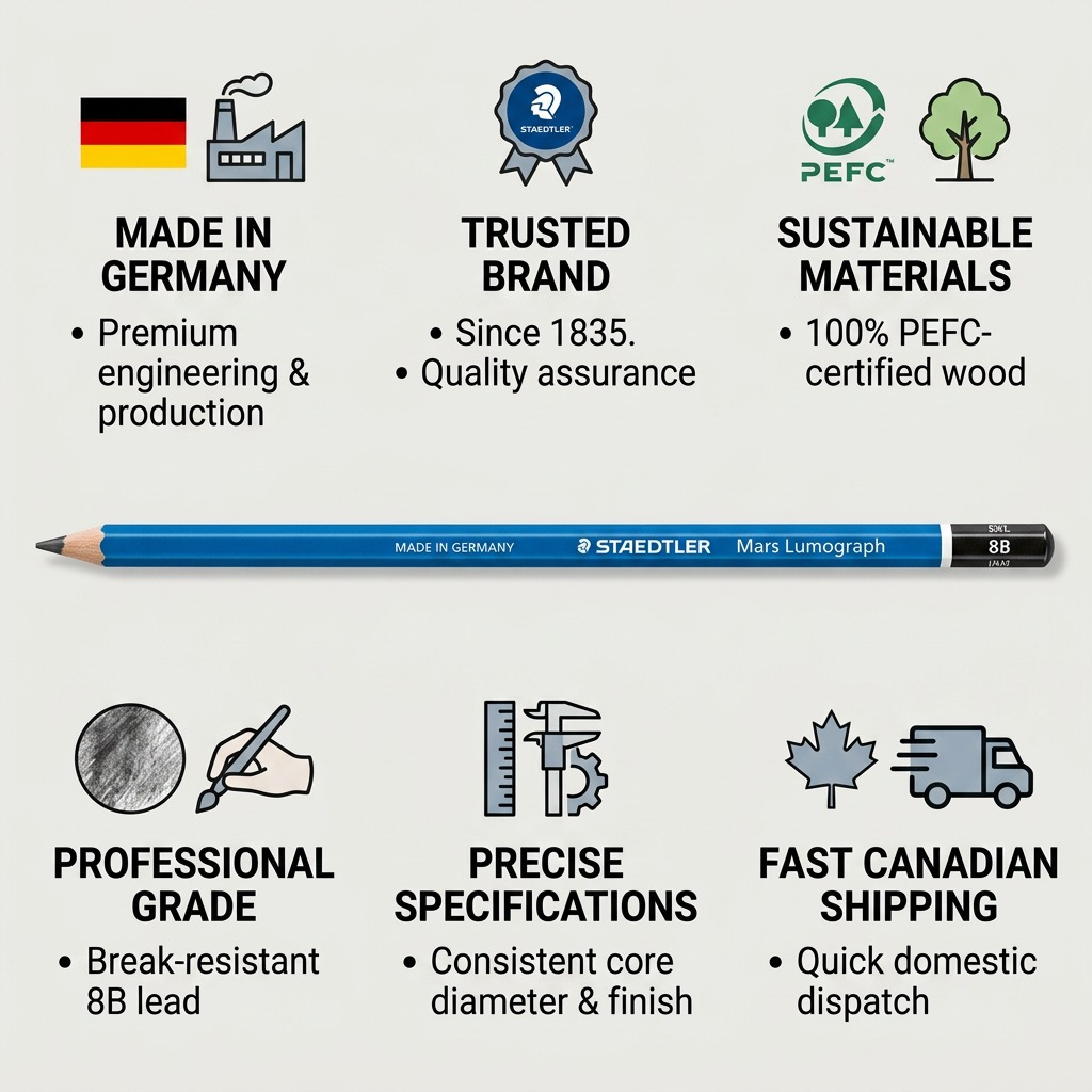 STAEDTLER Mars Lumograph – Crayon graphite 8B, réf. 100-8B-M — vue du produit 8