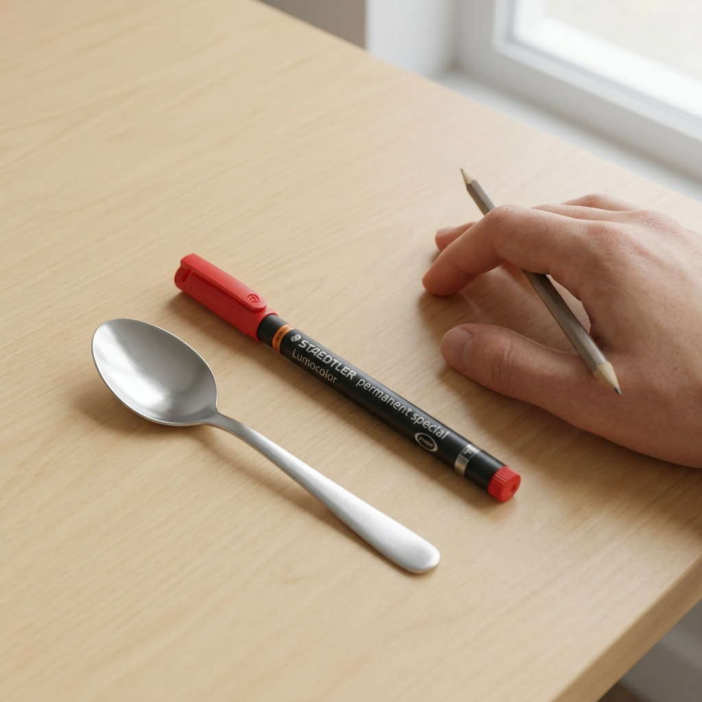 A crisp, centered ecommerce hero shot of the red STAEDTLER Lumocolor permanent special fine marker.