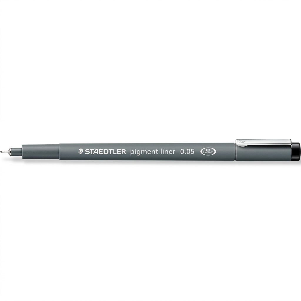 STAEDTLER Pigment Liner – Fineliner noir 0,5 mm, réf. 308-05-9M — vue du produit sur fond clair