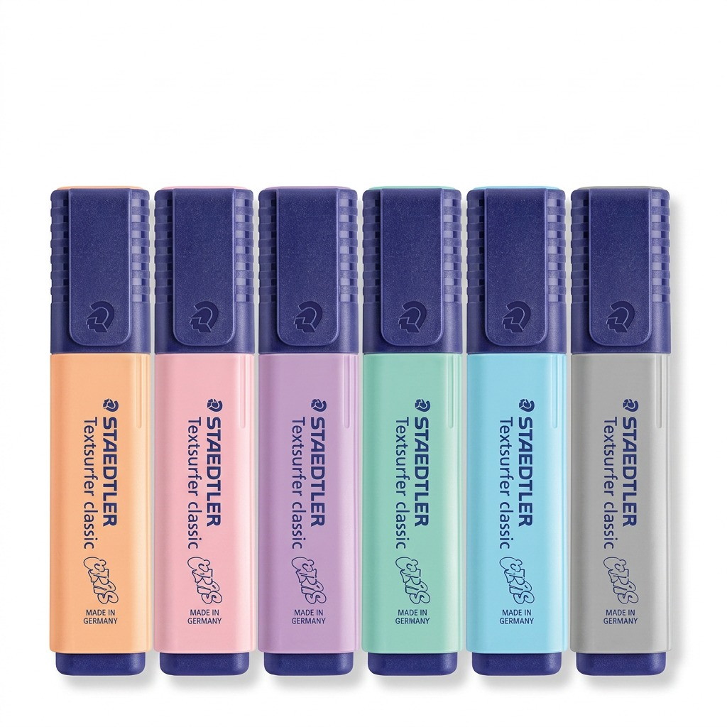 STAEDTLER Textsurfer classic – Lot de 6 surligneurs pastel, référence 364-CWP6PA — vue sur fond clair