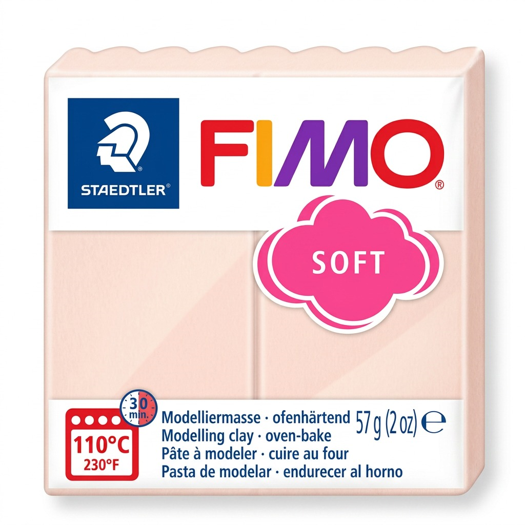FIMO Soft – Pâte rose pâle 57 g, réf. 8020-43 — vue sur fond clair