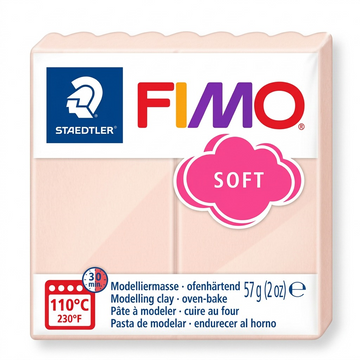 FIMO Soft – Pâte rose pâle 57 g, réf. 8020-43 — vue sur fond clair