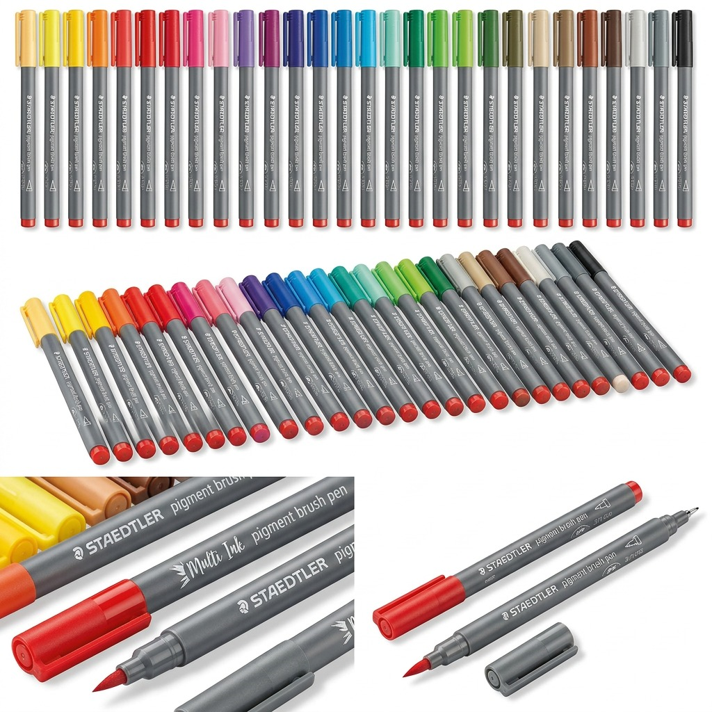 STAEDTLER Pigment Arts Brush – Lot de 36 marqueurs pinceaux, réf. 371-C36-10-35 — gros plan