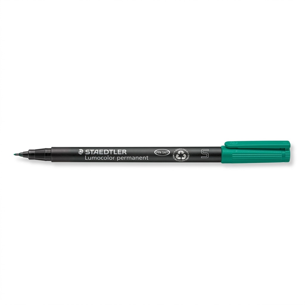 STAEDTLER Lumocolor – Marqueur permanent superfin vert, réf. 313-5-10 — vue du produit sur fond clair