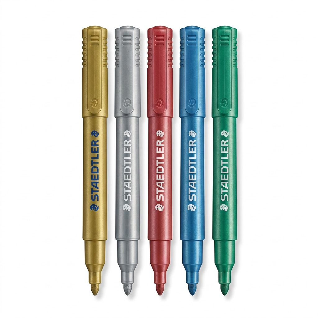 STAEDTLER – Lot de 5 marqueurs métal, réf. 8323TB5A6 — vue de l’emballage