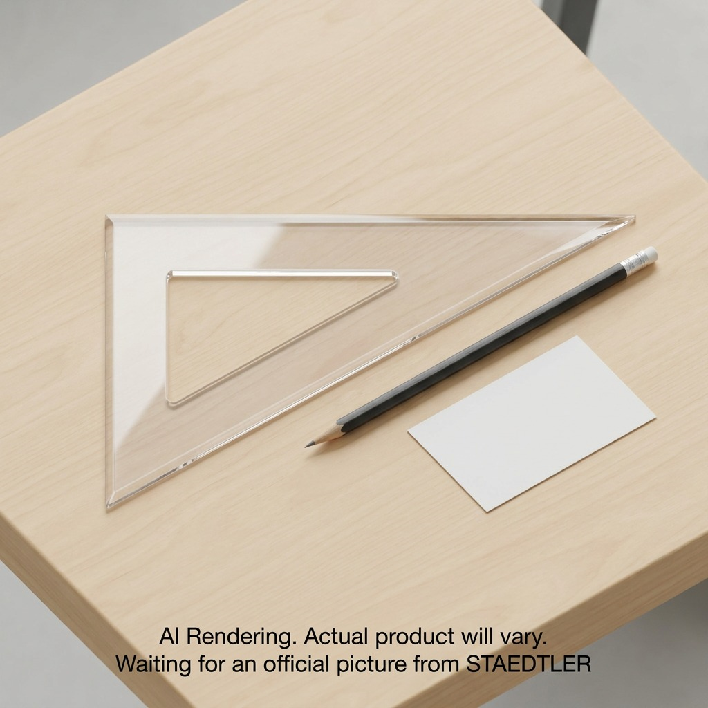 STAEDTLER Clear Acrylic 10" 30/60 Set Square, centered on a pure white background.