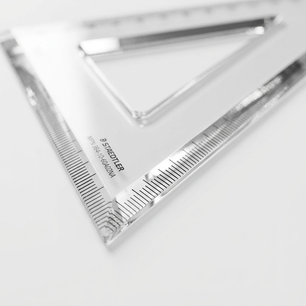 STAEDTLER – Équerre transparente 10 po, 30°/60°, réf. 964-10-60A02NA — gros plan