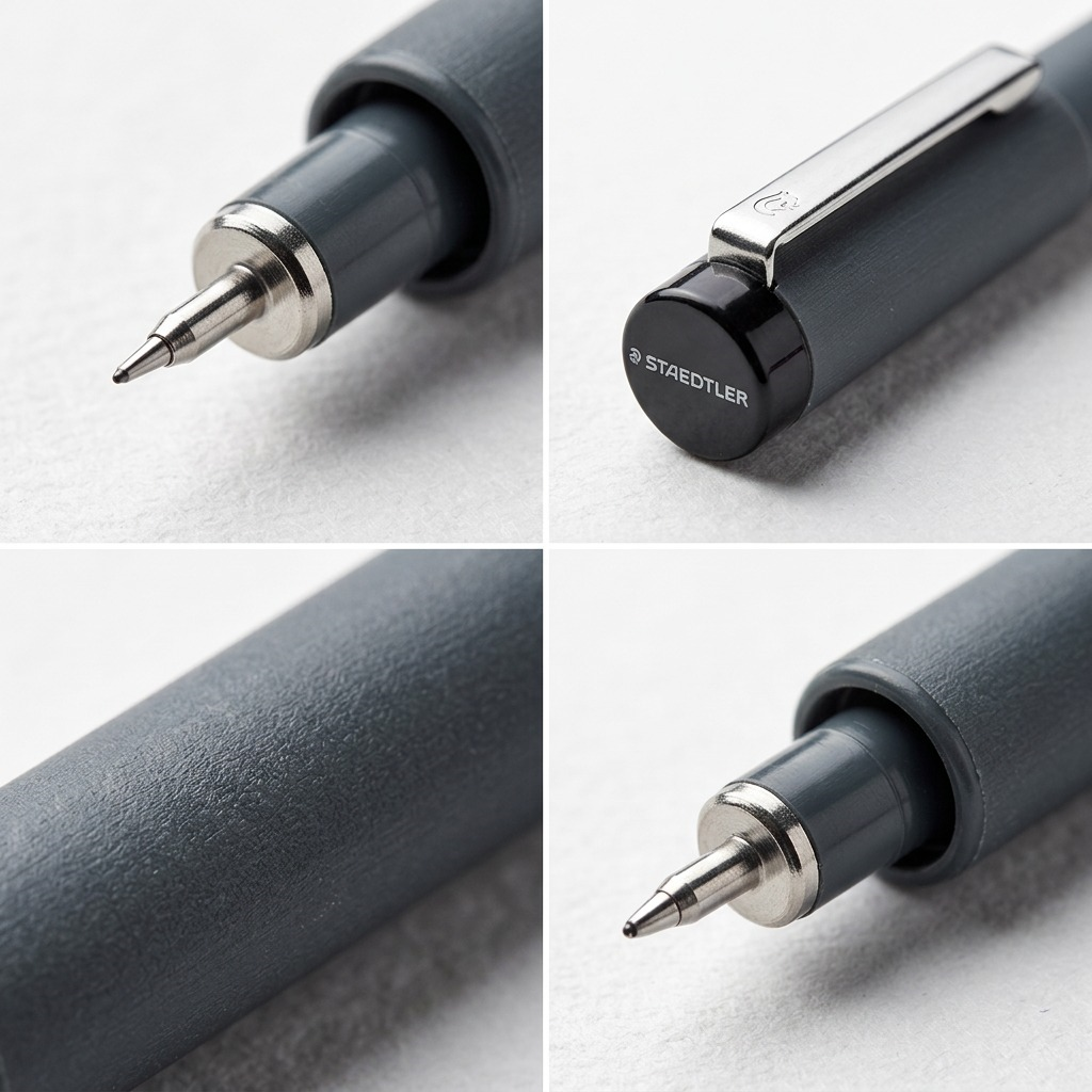 STAEDTLER Pigment Liner – Fineliner noir 0,5 mm, réf. 308-05-9M — gros plan des détails