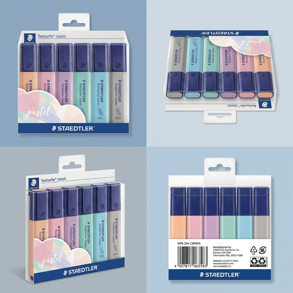 STAEDTLER Textsurfer classic – Lot de 6 surligneurs pastel, référence 364-CWP6PA — vue 5