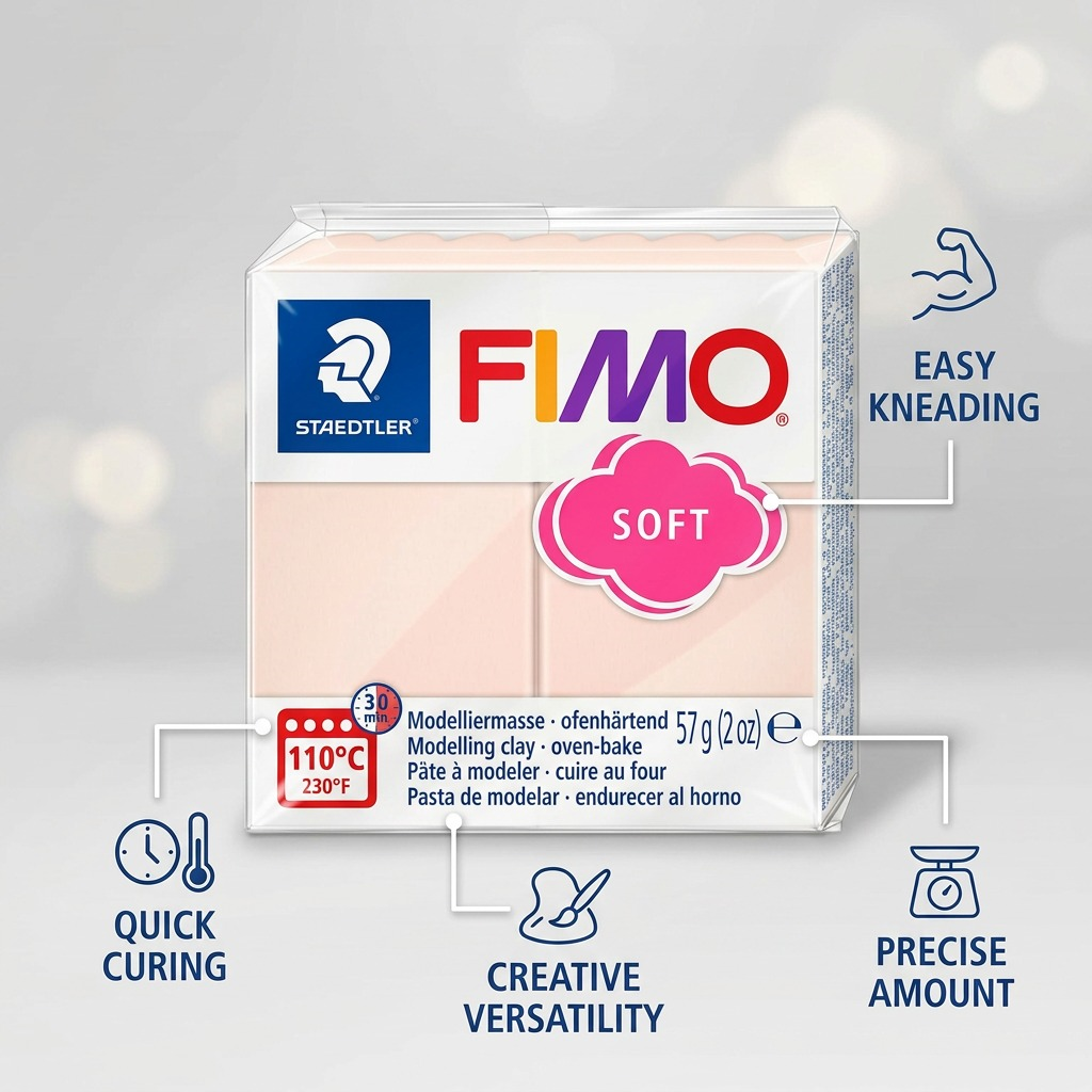 FIMO Soft – Pâte rose pâle 57 g, réf. 8020-43 — vue 6