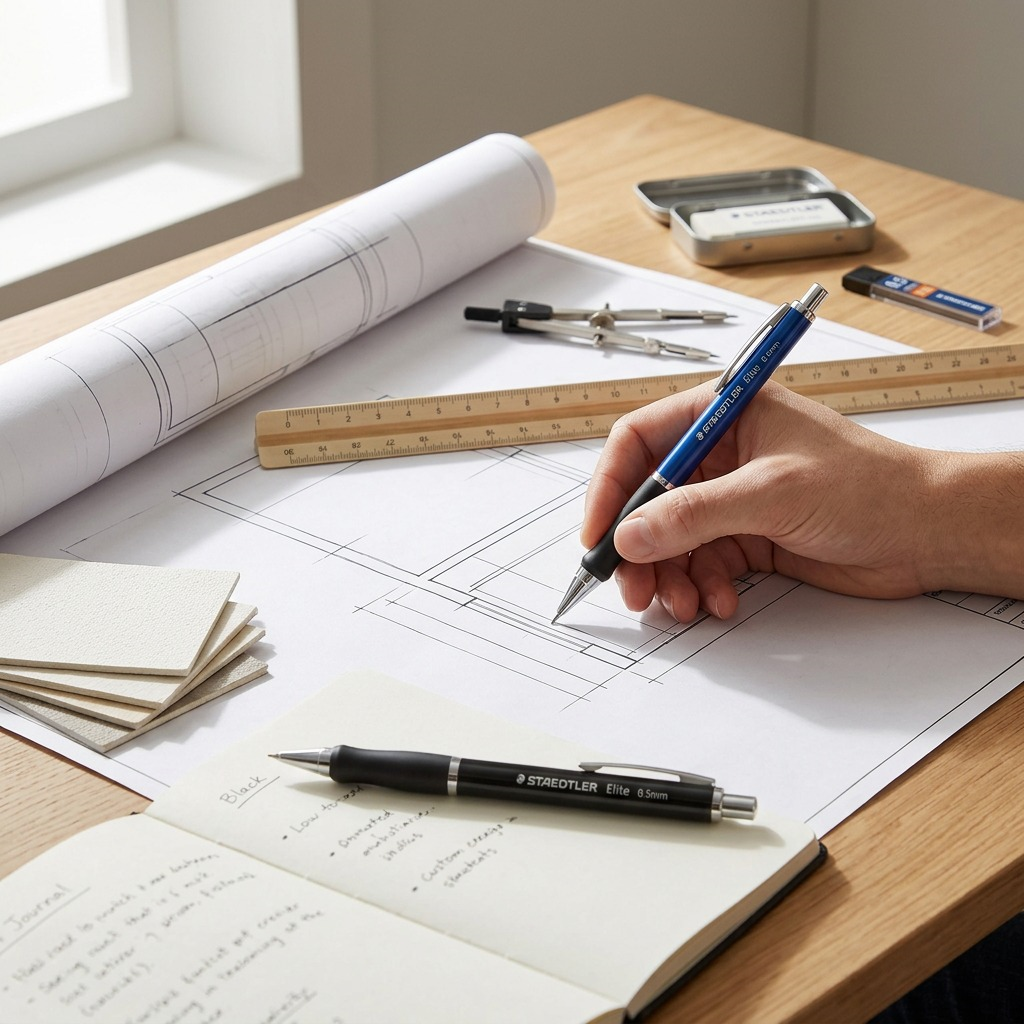 STAEDTLER Elite – Porte-mine 0,5 mm avec recharge, réf. 9705S-BK-03NA — vue 3
